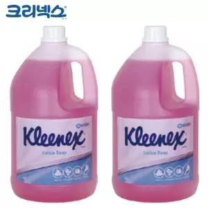 (4L x 2개) 크리넥스 핸드워시 로션 솝 플로럴향/비누/대용량/핸드/워시/손/세정제/젤타입/물/세정/안심/보