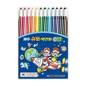 지구화학 글라스메이트 슈퍼색연필 12색 박스