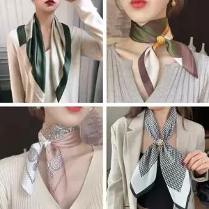 목도리 사각 스카프 쁘띠프 4종 여성 머플러 실크