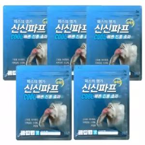 ( )신신파프 쿨 5매입 빠른 강력 밀착 패드 패치 찜질팩 5개