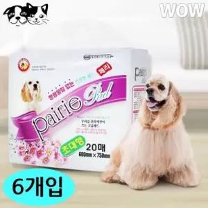 초대형 강아지배변매트 배변 위생용품 개패드 20매 6개입 1박스 WFONQRC