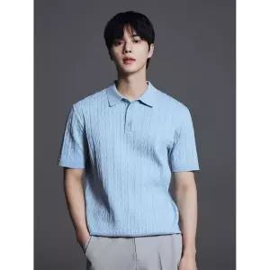 폴햄 남성 카라 케이블 반팔 니트_PHG2ET1470