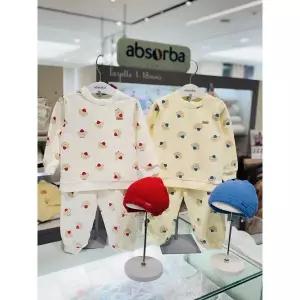 [압소바](마산점)[압소바 26년FW 쌍둥이임신출산백일돌조카선물]포숑 상하+비니모자 2벌 세트(AB2651ON1...