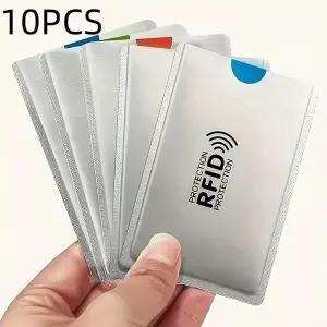 10개 RFID 차단 카드 슬리브 도난 방지 NFC ID 신용카드 보호기 적 홀더 정리 가방