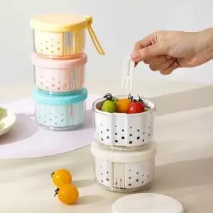 홀로홀로 후르츠팟 과일 샐러드 도시락 용기 밀프렙 400ml+400ml 2종세트