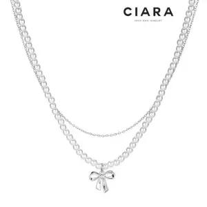 [씨아라]CIARA 14K Perugia 리본 진주 2라인 목걸이 2SET(GoldPlated)