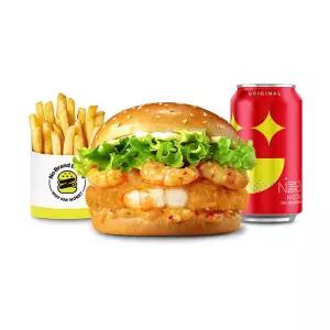 [노브랜드버거] NBB 어메이징 감바스 새우 버거세트