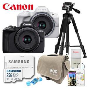 캐논 정품 EOS R50 18-45mm STM 렌즈 KIT/프리미엄 삼각대 패키지 8종세트/256G+MCUV필터+전용가방+삼각대+카드리더기+청소도구+극세사융+액정보호필름/TJ