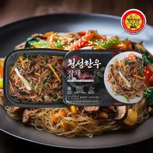 2팩 횡성한우잡채 냉동 즉석 잡체 소고기 잡채 1인 캠핑 밀키트 간편식