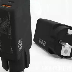 65W 접지 3포트 멀티 초고속충전기 핸드폰 노트북 충전 지원 IPD-653G