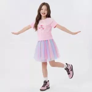 [레노마 이너웨어]티니핑 여아 하츄핑 레이스 카라 5부 티셔츠스커트 세트PK 0G1EW496