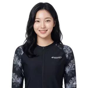 [디스커버리] 여성 루즈핏 풀집업 래쉬가드 DWSW68043-BKS