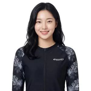 [하프클럽/디스커버리]디스커버리 여성 루즈핏 풀집업 래쉬가드 DWSW68043-BKS