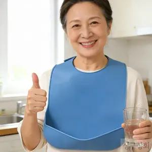 어르신 식사용 실리콘 노인 턱받이 성인방수턱받이