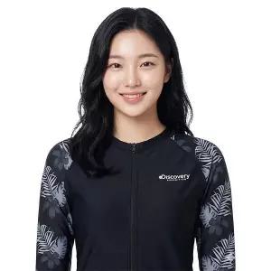 [하프클럽/디스커버리]디스커버리 여성 루즈핏 풀집업 래쉬가드 DWSW68043-BKS