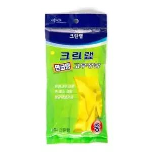 위생 크린랩 면코팅 고무장갑(중)