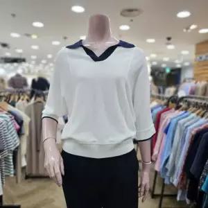 [BCBG]올앤선드리 돌먼 배색카라 니트 A5M4K335_DG