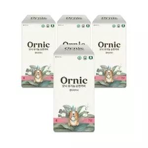 코디S오닉 유기농 순면커버 프리미엄 팬티라이너(롱) 75p x 4팩 (총 300매)