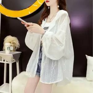 여름 레이스 자외선 차단 가디건 얇은 코트 비치웨어 루즈핏