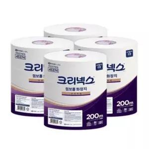 천연펄프 45374 크리넥스 점보롤 화장지 1박스 200M 3롤X4백