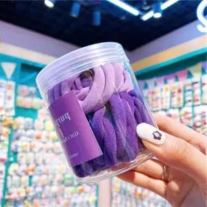 단발 긴 머리 50P 퍼플 여자용 머리예쁘게묶기 실속머리끈 끈 헤어