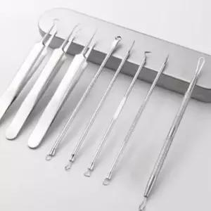 여드름 피지 압출기 원형 블랙헤드 제거 도구 스테인리스 핀셋