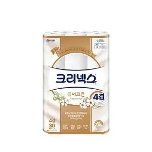 [셀러허브]크리넥스 퓨어코튼 4겹 화장지 25m X 30롤 X 1팩 (S44690176)