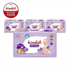 킨도 프리미엄 기저귀 올데이 밴드형 3단계 중형 32매x4팩