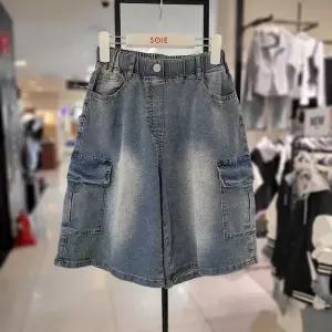 [소이]6부 카고 버뮤다 빈티지진 _26M0256 / 주니어 아동용 반바지_eic