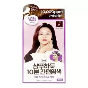 엘라스틴 샴푸하듯 10분 간편염색약 새치용 자연갈색 4회분 -TJ 염색 염색약 새치 새치염색 미용실