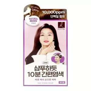 간편염색역 엘라스틴 10분 간편염색약 새치용 자연갈색4회분-O