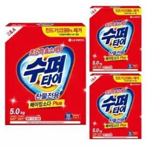 드럼세탁 수퍼타이 카톤 x 베이킹소다함유 세탁세제 5kg 3개