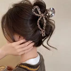 아트박스/홀리지 로렌비 리본 매듭 호피 집게핀 헤어핀