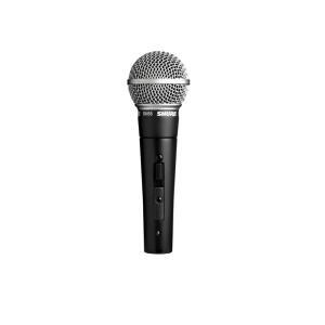 가수 스피커 및 무대용 라이브 스튜디오 공연 마이크를 위한 Shure SM58S 다이내믹 보컬 마이크 켜짐/꺼짐 스위치 카디오이드 패턴 내장 팝 필터 블랙