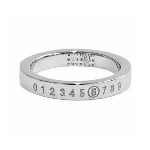 MM6 뉴메릭 미니멀 시그니쳐 링 반지 실버 SM6UQ0059-P6469-951