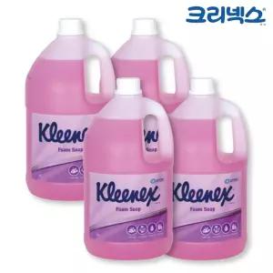 크리넥스 핸드워시 폼 솝 로즈라일락향 4L x 4개 손세정제 물비누 거품형핸드워시