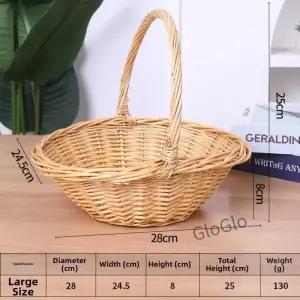 새로운 휴대용 등나무 바구니 다기능 손으로 짠 보관 장식용 닉 야채