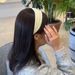 아이보리 와이드 헤어밴드 머리띠 베이직-WFPW499