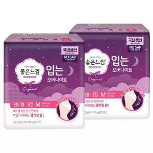빠른 배송 8P 여성생리대 입는 좋은느낌 오버나이트 중형 2개 생리대여성기저귀 서치D3