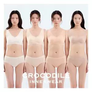 [크로커다일] 쿨라이트 실키핏 일체형 V넥 브라팬티 8종세트 CDW6N42434445_T