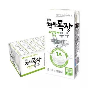 건국우유 건국우유 착한목장 무항생제우유 190ml 24팩