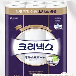 크리넥스 데코앤소프트 수딩플러스 3겹화장지 30롤x2팩