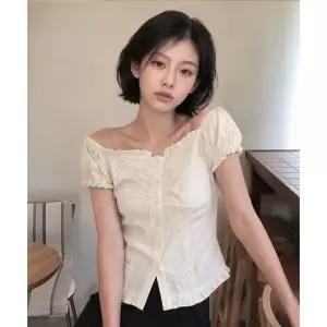 제너럴아이디어 GF2LBL516CR 남성 셔츠 옥스포드 캡 슬리브 셔링 퍼프 블라우스 [CREAM] GF2LBL516 6341448