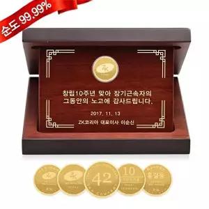 [골드모아]순금 코인 중형 상패 1.87g 24K [기업 감사] 정년퇴직 진급 감사패 기념선물