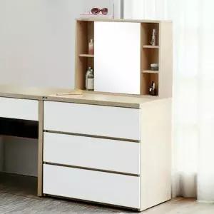 인터데코 화장대서랍장 83cm (3단서랍장+수납거울) TP437
