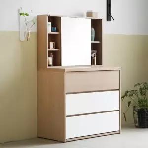 인터데코 화장대서랍장 83cm (3단서랍장+수납거울) TP400