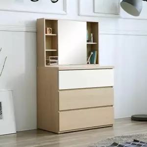 인터데코 화장대서랍장 83cm (3단서랍장+수납거울) TP632