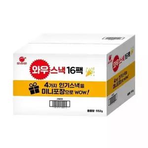 오리온 와우스낵 4종 (포카칩 30g, 4개 + 꼬북칩 30g, 4개 + 오감자 30g, 4개 + 썬칩 48g, 4개) 552g, 1세