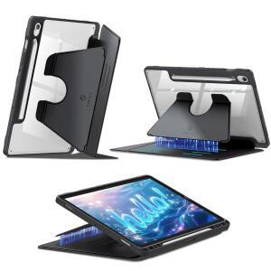 삼성 갤럭시 탭 S10 라이트 / FE S9 5G 10.9 인치 11 인치, S펜 홀더가 있는 멀티 앵글 뷰 투명 커버, 마그네틱 울트라 안정성, 블랙