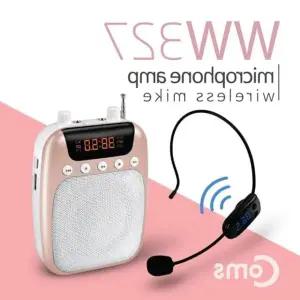 휴대용 마이크 무선 앰프스피커 Coms Pink
